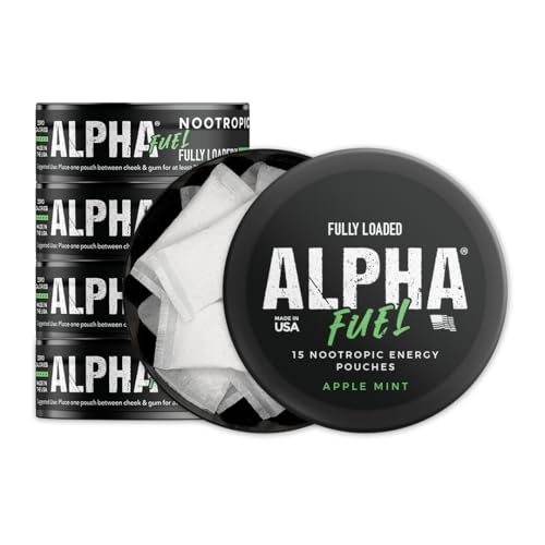 Image of Fully Loaded Alpha Fuel Nootropic Pouches (Apple Mint Fuel) - Nootropic Energy Pouches with Caffeine, Alpha GPC, Tyrosine, Taurine, Guarana and More