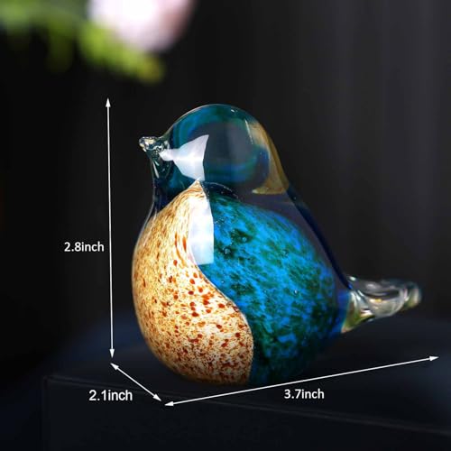 Qumhmup 01 Glass Blown Bird Figurines, Handmade Collectible Ornaments, Statue Decor, Paperweight Gift thumb #1