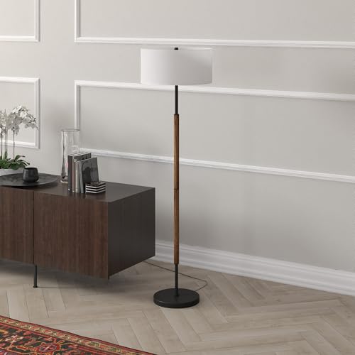 Image of Henn&Hart 61 inch Modern 2-Light Floor Lamp, Black