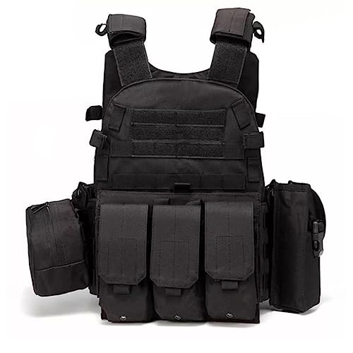 Tactical Gear Airsoft Militar Chaleco Táctico Molle Combate Asalto Plate Carrier Chaleco Táctico CS Ropa Al Aire Libre Cazador (Color : BK, Size : One Size) Tactical Gear Airsoft Militar Chaleco Táctico Molle Combate Asalto Plate Carrier Chaleco Táctico CS Ropa Al Aire Libre Cazador (Color : BK, Size : One Size)