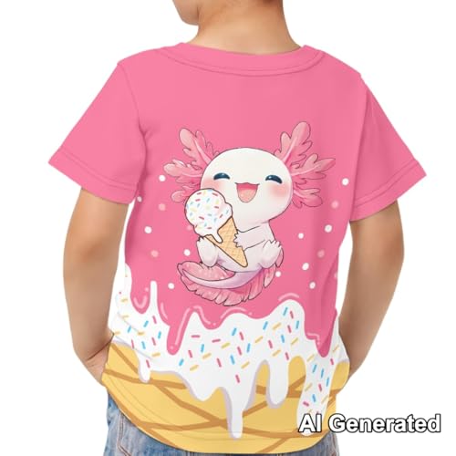 Image of Xhuibop Kids Tshirts Girls Boys 3-16 Years Summer Clothes for Teens Loose Fitting Tops