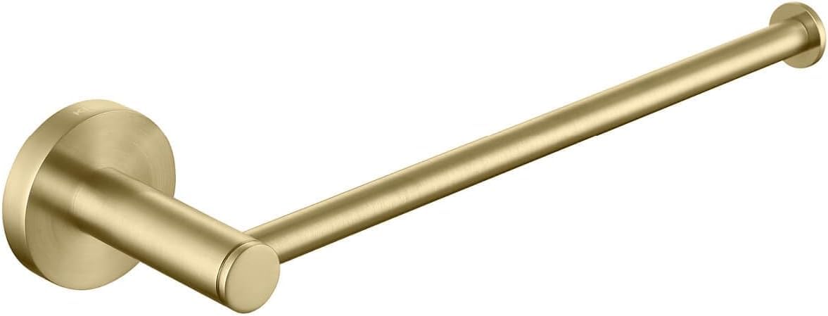 KIBI Circular 10-Inch Bathroom Towel Bar – Solid Brass Construction, Modern Space-Saving Design, Corrosion and Rust-Resistant Wall Mounted Hand Towel Holder (Brushed Gold)