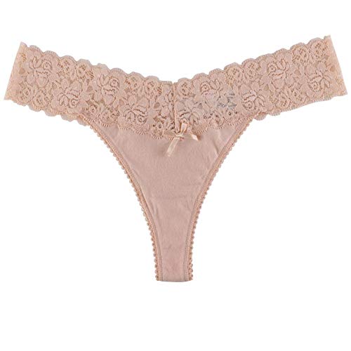 UWOCEKA Cotton Thongs for Women,Variety of Thong Lace Trim 10 Pack of Undies Panties Tanga2