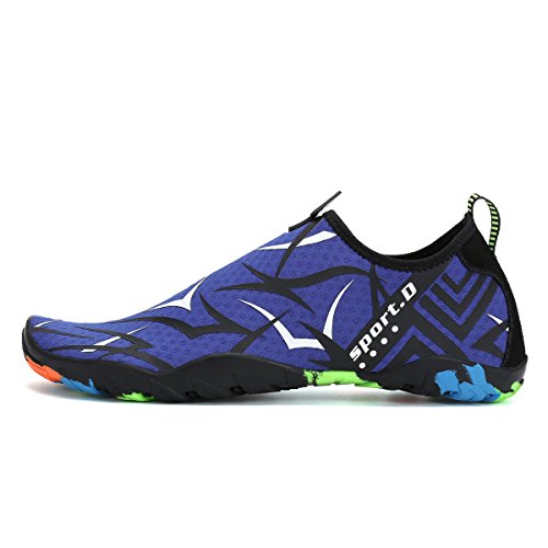 Voovix Zapatos de Agua Mujer Hombre Escarpines Transpirables Water Shoes Ligera Zapatillas de Surf Playa Natación Yoga Piscina(Azul,35)