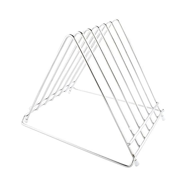 Restaurantware-13.5 x 10.5 x 10.6 Inch Cutting Board Organizer, 1 Cutting Board Holder - 6 Slots, Kitchen Organizer for Plates, Baking Sheets, Pans, Or Pot Lids, Stainless Steel Cutting Board Stand