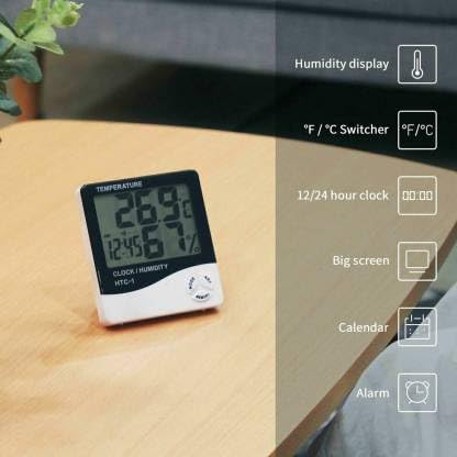 HTC-1 Indoor Digital Humidity Meter Hygrometer Thermometer with Large LCD Display Temperature Meter Pack of 2 2