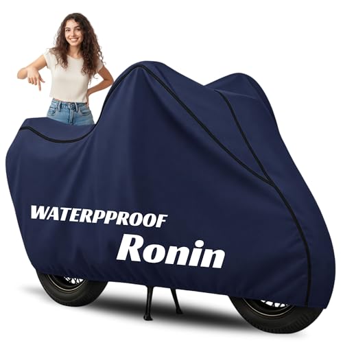 Image of 100% Waterproof Ronin Bike Cover | Polyester Body Cover for Rain & Sun | UV Protection, Dustproof, Scratch Resistant, Windproof, Heat Resistant, Vehicle Specific Fit (Blue)