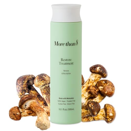 Morethan8 Restore Conditioner – Anti Hair Loss and Hair Growth – Strengthen and Repair with Hydrolyzed Protein, Matsutake Mushroom – 100% Vegan, Paraben-Free, Sulfate-Free, Silicone-Free – 10.1 Oz