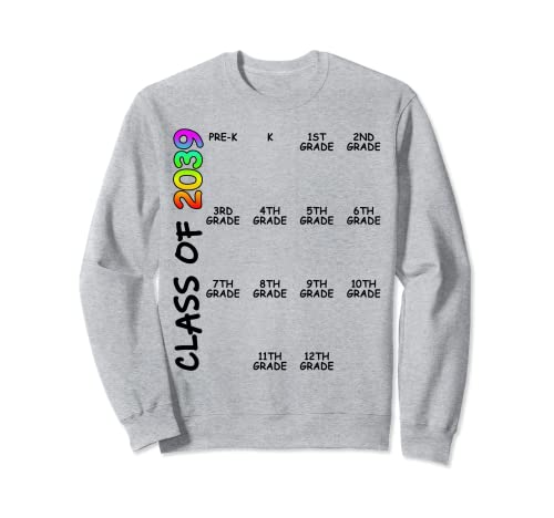 Grow With Me Class Of 2039 Check-mark Space Pre-K 12th Grade Sweatshirt