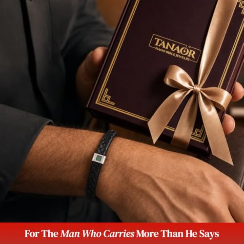 Pulsera para hombre en cuero italiano trenzado ajustable miniatura 3