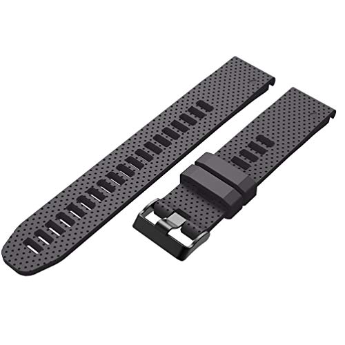 Ersatz-Armband f&uuml;r Garmin Fenix 5S, mit Schnellverschluss, aus Silikon, Sport-Stil (Schwarz)
