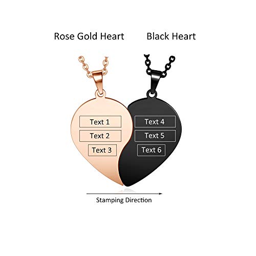 Zysta Customized Heart Puzzle Matching Necklaces for Couples Boyfriend Girlfriend Women Men Yinyang Couples Necklace Pendant Engraved Stainless Steel Yinyang Pendant Jewelry Gift Set4