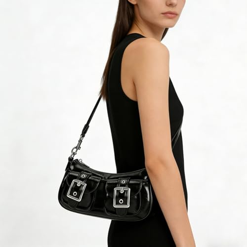 Image of Shoulder Bag for Women Y2k Purse Leather Hobo Tote Handbag Trendy Going Out Purse Crossbody Everyday Purse