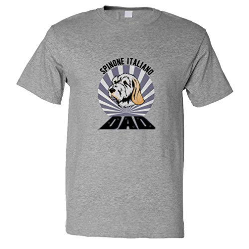 Custom Funny Graphic T Shirts for Men Dad Spinone Italiano Dog Cotton Top Oxford Grey Design Only 3X Large