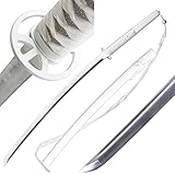 Hand Forged Katana Sword, Japanese Anime Rukia Katana Sword, Cosplay Sword, Clay Tempered, Full Tang, Folded Steel