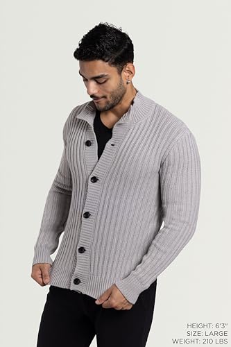 X RAY Mens Cardigan Sweater, Shawl Collar Cable Knit Button Down Cardigan Sweaters for Men Sweaters for Men Big and Tall3