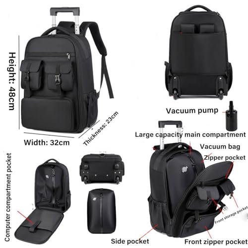 Ekon Vacuum Backpack Travel Velouette Mochila De Viaje Carry On, Can Be Used As Trolley Case With Pump and Sitbag Portable Chair2