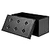 SONGMICS MAZIE Collection-30 Inches Folding Bench Ottoman with Storage, Foot Rest Stool, Load 660 lb, for Living Room, Synthetic Leather, Black ULSF105, 15