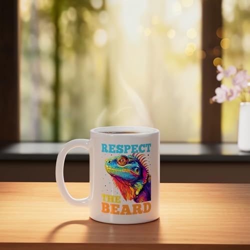 Taza Cerámica Bearded Dragon Pogona Reptile Blanca 11 oz miniatura 3