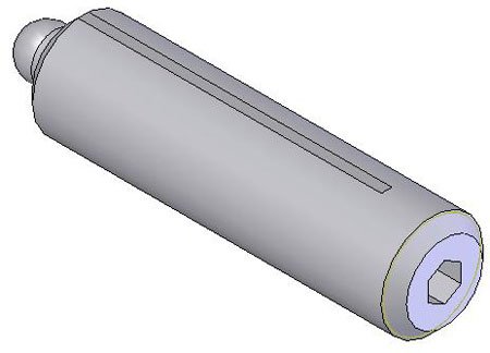 Kipp KBP-69 Hex-Socket All-Steel Long-Lok Spring Plunger 3/8-16 x .87, End force - 3.60 lbs.