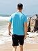 Angel season Swim Shirt for Men Rash Guard Short Sleeve Fishing Hiking Quick Dry Cool Water Summer Shirts UPF 50 Swimsuit for Men Tahiti Blue S Recommended Larger Size 1-2