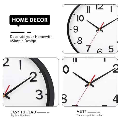 Moiubik 8 inch wall clock view3