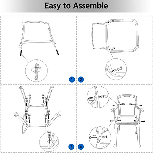 Yaheetech YT-00135141 Patio Dining Chairs With Armrests Weather Resistant Cast Aluminium Bistro Chairs Outdoor Metal Chairs thumb #5