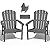 nevilywood Stackable Adirondack Chair - All-Weather HDPE Outdoor Patio Chair - Durable and Space -Saving Design for Easy Storage - Ideal for Porch, Lawn, or Garden-Grey