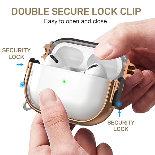Image of Maxjoy for AirPods Pro 2nd /1st Generation Case with Lock, Clear AirPods Pro 2 Case Lock Protective Hard AirPod Pro Cover for Women Men with Keychain for Airpod Pro (2023 /2022 /2019), Transparent