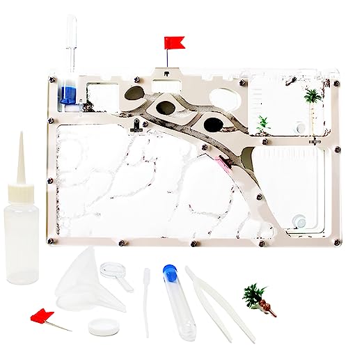 EXBEPE Sand Ant Farm Castle Ant Colony Ecosystem Science Educational Gift Live Ant Habitat to Study Insect Behavior