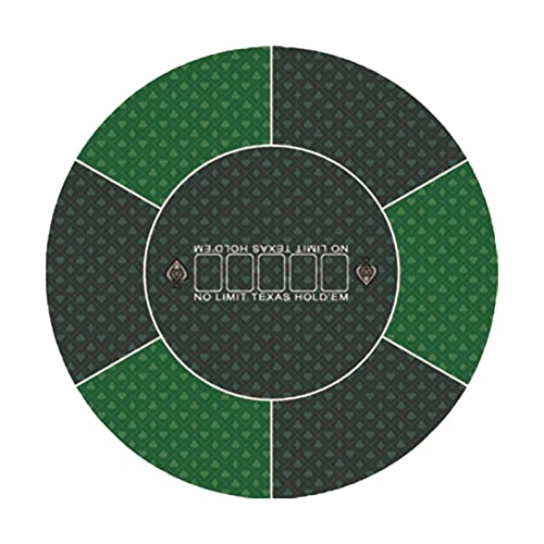 Poker Table Cover - 23X23In Poker Mat, 6 Players Round Texas Hold'em Poker Rubber Mat - 23X23In Portable Poker Table Cover, Noise Reduction, Waterproof For Professional Poker Games Casino #TOP5
