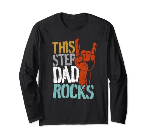 This Dad Rocks Rock n Roll Heavy Metal regalo per il papà Maglia a Manica