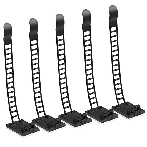 100 Stück Verstellbare Kabelklemme, Management Kabelbefestigung Drahthalter mit Selbstklebend Gesicherte Unterlage, Schwarz