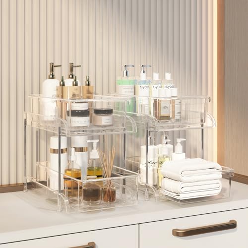 Mhha CABINET ORGANIZER 2 Tier Clear Under Sink Organizers And Storage Medicine Cabinet Organizer thumb #6