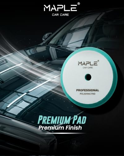 Image of Maple Car Care 3-Inch Hard Cut Foam Pad for Car | Green Flat Buff Pad for Car Detailing | Heat Resistant Rotary & DA Polisher Pad | Waxing Buffing Pad for Polishing | Polish Pads for Car & Bike
