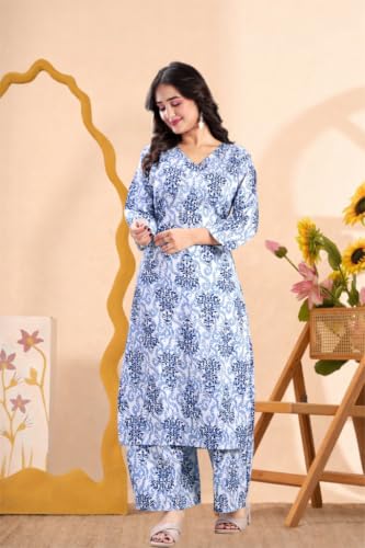 Image of MS VHCK ENTERPRISE Women's Rayon Straight Printed Kurta with Palazzo