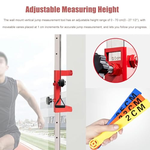 Tester di salto verticale, strumento di misurazione regolabile a parete per allenamento fitness, valutazione delle prestazioni per atleti e palestra a casa