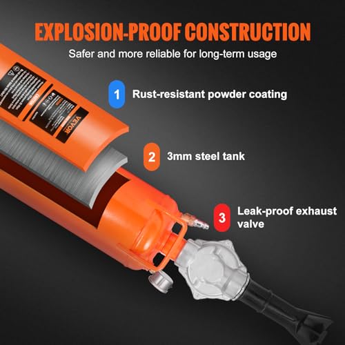 Image of VEVOR Tire Seater, 2.1 Gal /8 L Air Tire Blaster, 120 PSI Handheld, Portable Tire Inflator Tool, 85-116 PSI Operating Pressure for Tractor Truck ATV Car and Automobile Repair