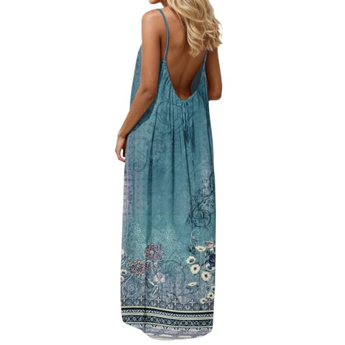 Image of HTHLVMD Backless Cami Dress Summer Dresses for Women 2026 Spaghetti Strap Dresses Womens Solid Color Backless Cami Dress