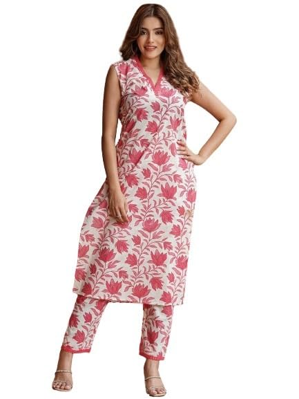 Smowkly V-Neck Sleeveless Kurta For Women 1429_Mrn_S Maroon
