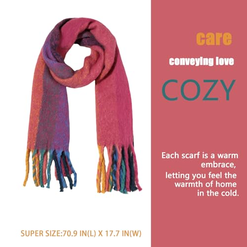 Women Winter Scarf Warm Soft Chunky Wrap Large Scarves Thick Shawl for Cold Weather2