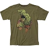 Impact Merchandising The Incredible Hulk Punch Fitted Jersey tee (Small) Military Green
