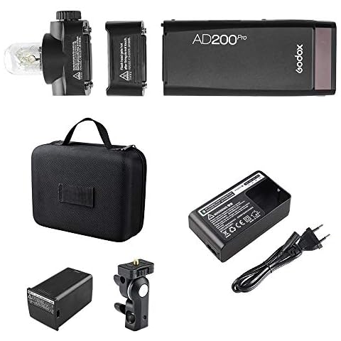 GODOX AD200Pro Taschenblitz Wechselbarer Blitzkopf GN52 GN60 Kompatibel mit Nikon Sony Fujifilm Olympus Panasonic Pentax Canon EOS-Kameras Cover