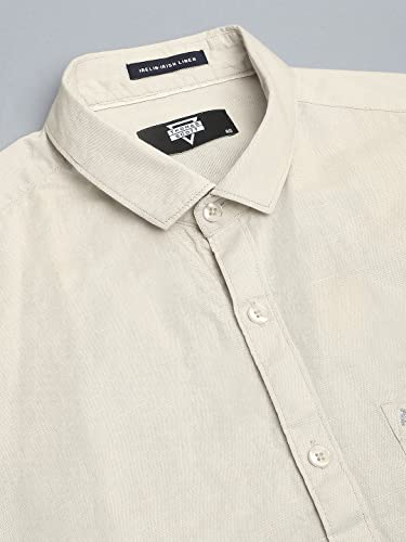 Image of Thomas Scott Men's | Solid | Half Sleeve | Slim Fit | Linen Blend | Spread Collar | Casual Shirt