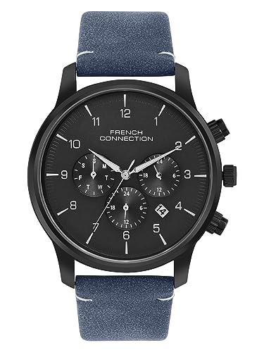 French Connection Leather Spring-Summer 2023 Analog Black Dial Mens Watch-Fcn00055C, Band_Blue (B0C6GWZQ6D) Amazon Price History, Amazon Price Tracker