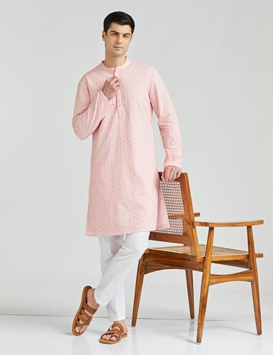 Image of Symbol Premium Men Cotton Embroidered Long Kurta