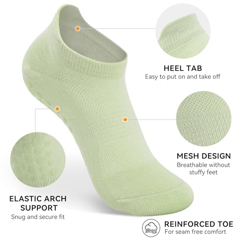 Deefly Yoga Socks for Women 3 Pairs-Pack,Breathable Non-Slip Grip Ankle Socks,Workout, Pilates, Home Fitness2