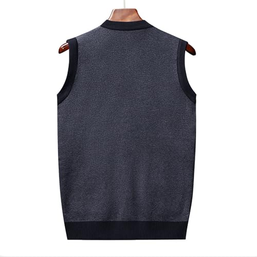 Men's Vest Cardigan Male V-Neck Button Up Sleeveless Sweater Man Plaid Slim Fit Casual Knitwear3