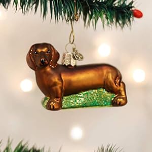 Old World Christmas Dog Collection Glass Blown Ornaments for Christmas Tree Dachshund Model12219