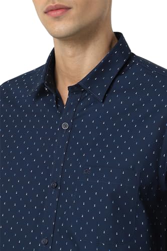 Image of Peter England Men's Cotton Slim Fit Print Shirt